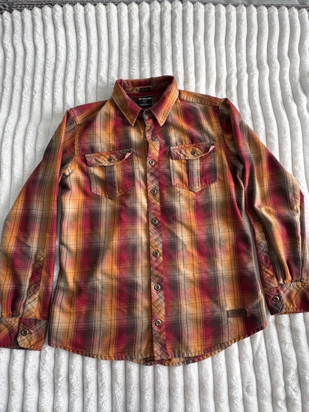 Sherpa Adventure Gear Plaid Flannel Button Up Indra shirt UPF 50+